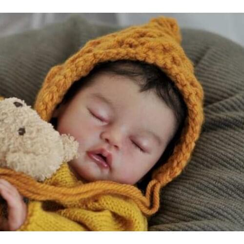 NPK 19inch Reborn Doll Kit VIVIA Sweet Sleeping Baby with Body Unfinished Doll Parts