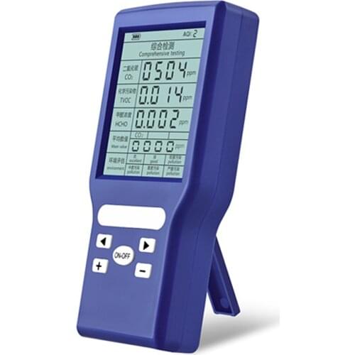 Multifunctional Air Dector Co2 Formaldehyde HCHO TVOC Indoor Air Quality ppm Meter LCD Digital Display