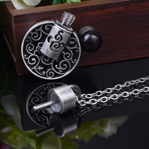 MUB - 1ml New Arrival Ancient Round Perfume Pendant Mini Refillable Perfume Bottle Jewelry Refillable Perfume Pendant