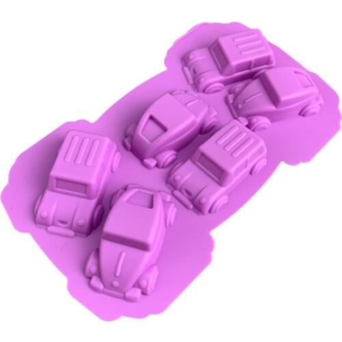 Cartoon Car Shape Silicone Mold, Chocolate Muffin Ice Baking Pan,Soap Pastry Bakeware ,Kicthen Fondant Cake Decoration Tools