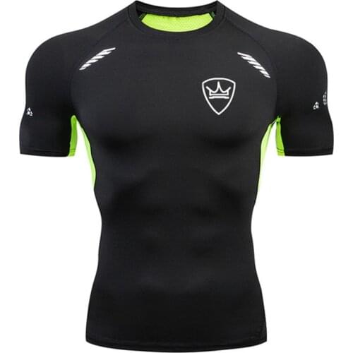 Man T-shirt Gym Compression Shirt Sport T Shirt Running Tshirt Men GYM Jogging Workout Training Tee Fitness Exercise Shirt Brand