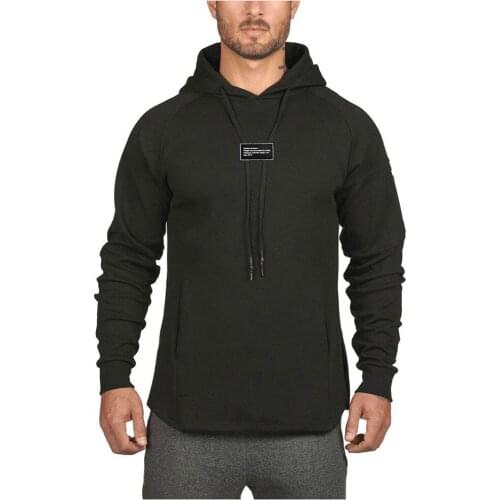 New style sports, leisure, comfortable and simple brand Sweatshirt mens pure cotton fitness hooded Pullover sportswear