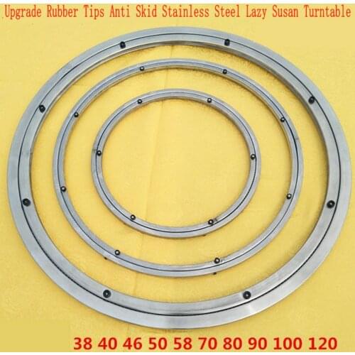 SS 15INCH/38CM OD Anti Skid Soft Rubber Tips ADVANCED Stainless Steel Lazy Susan Turntable Base for Round Table Wheel Swivel