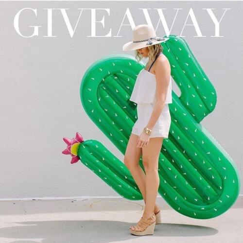 Inflatable Green Cactus Swimming Pool Cushion Bed PVC Cactus Water Bed Adult Water Sports Beach Toys Swimming Pool Floating Sofa