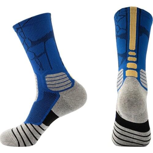 Basketball Socks Man Breathable Sports Socks Patchwork Compression Function Running Fitness Pile Sole Elastic Middle Tube Socks