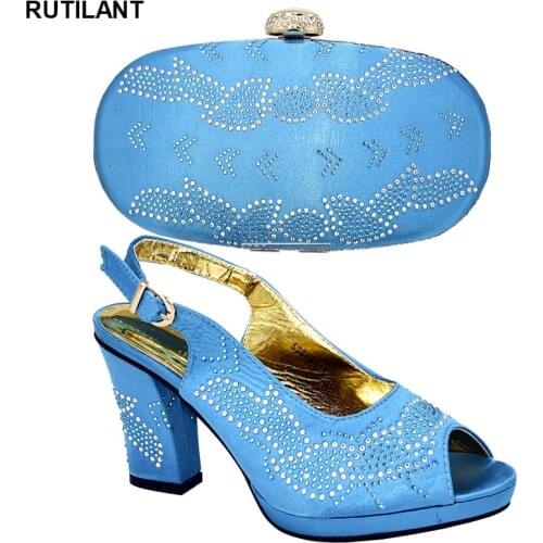 New Luxury Sandals Women Party Italian Matching Shoe and Bag Set for Party Parties African Shoes and Bag Set for Party Italian
