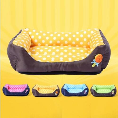 New Lollipop Cartoon Detachable Kennel Candy Color Square Pet Kennel Dog Bed Teddy Bomei Small and Medium Sized Dot Pet Mat