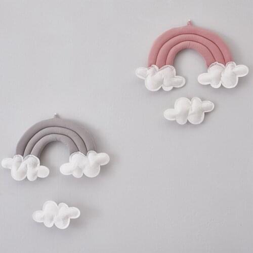 INS Nordic Cloud Rainbow Raindrop Wall Hanging Ornaments Kids Room Decoration Baby Bed Tent Nursery Decor Photography Props Toys