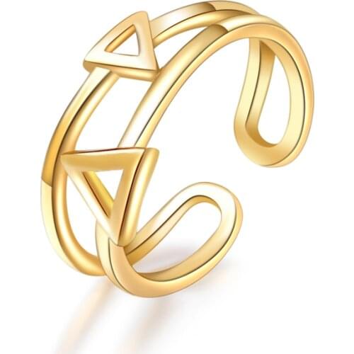 Adjustable Toe Rings for Women Various Types Band Triangle Open Toe Ring Gold Color Tone Hawaiian Foot Gift Jewelry