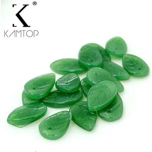 Retro Leaf Shape Crystal Czech Glass Beads Lampwork Beads for Jewelry Making DIY Earring Hair Ornaments Materials