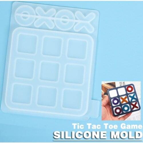 Crystal Epoxy Resin Mold DIY Tic Tac Toe Game X O Silicone Resin Mold Classic Game Fun Resin Mold Kit DIY Jewelry Mold Handmade