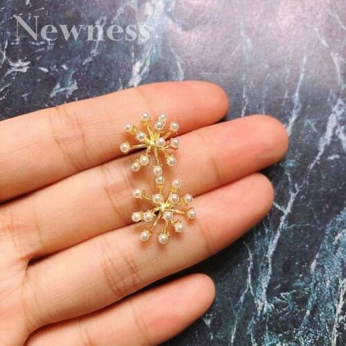 Newness Fashion Design Elegant Female Jewelry Gold CZ Earings With Imitation Pearls For Gift