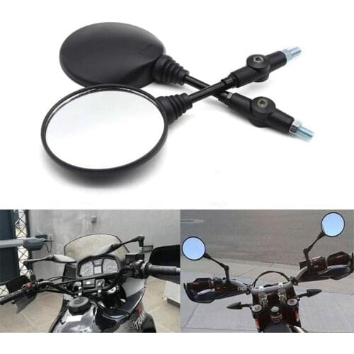Motorcycle View Side Motorcycle Mirror Foldable Motorcycle Rearview Mirror 2pcs Round 10MM Scooter E-Bike Rear View Mirrors