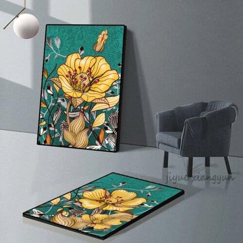 Nordic Modern Abstract Luxury Golden Flowers Posters Canvas Painting Home Decor Wall Art Pictures for Living Room Decor