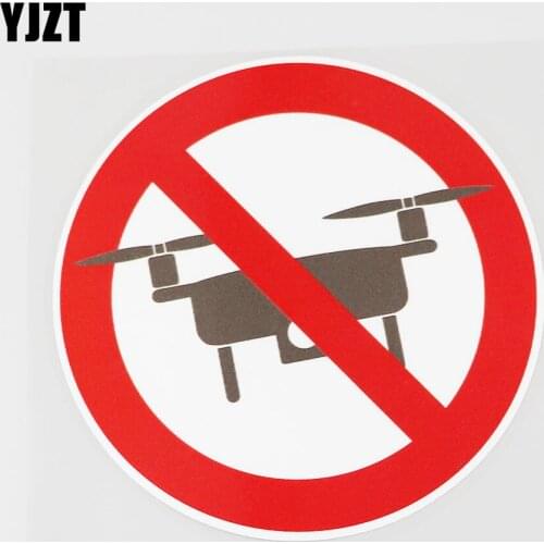 YJZT 12.1CMX12.1CM Drones Are Not Allowed Here PVC Decal Car Sticker Accessories 11B-0243