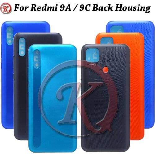 Back housing For Xiaomi Redmi 9A Battery Back Cover Side Key Rear Door Housing Repair Spare Parts For Redmi 9C Back Housing