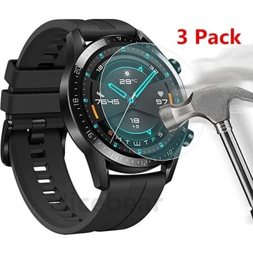 3 Pack for Huawei Watch GT 2 (46mm) GT2 Pro Honor Magic 2 (46mm) Tempered Glass Screen Protector 9H Smartwatch Protective Glass