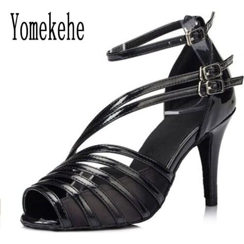 Women Ballroom Latin Dance Shoes Professional Dancing Shoes Boots Rhinestones Girls Ladies Heeled Tango Soft Soles Hot Selling