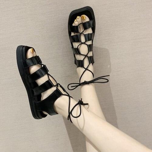 2020 summer new Roman sandals womens fashion wild thick bottom increased sandals fairy wind lace sandals X128