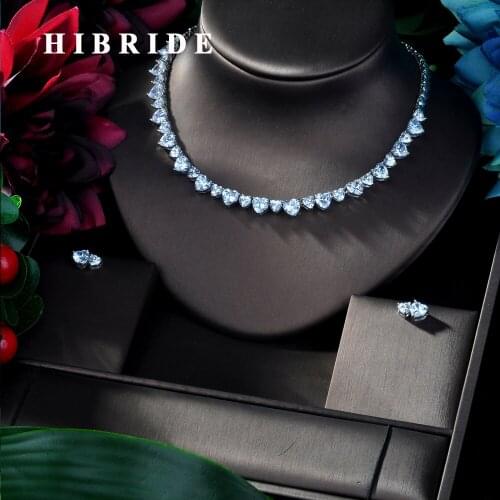 HIBRIDE Nickel Free Women Nigeria Trendy Pure Cubic Zircon Flower Jewelry Sets for Wedding N-172