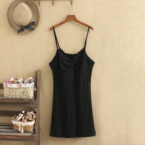 Plus Size Dresses For Women 4XL 5XL 6XL Club Suspenders Sleeveless Dress Elastic Knitted Cotton Fabric Easy Match Base Skirt