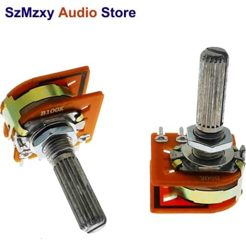 1PCS WH-148 25mm Audio Volume Potentiometer Switch Dual 8-pin with center tap B50K B100K TB503X2 TB104X2