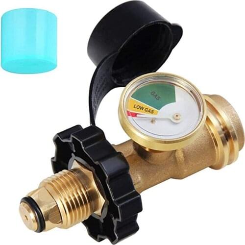 10pc Universal Fit Propane Tank Adapter with Gauge Converts POL to QCC1 / Type 1 Propane Hose Adapter Old to New Connection Type