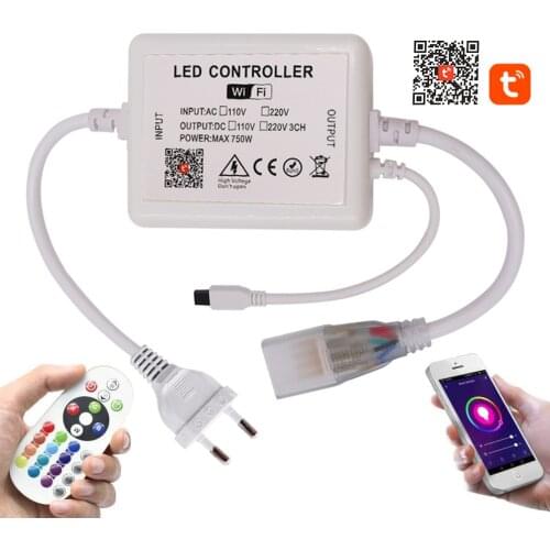 110V 220V Power Supply Plug WIFI 24key Remote Control Dimmer Switch 750W LED RGB Controller For 8MM/10MM PCB Led Strip Light