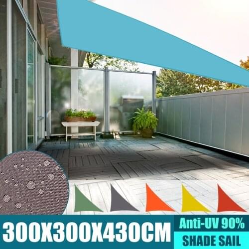 3*3*4.3M Waterproof Sun Shelter Triangle Sunshade Outdoor Canopy Garden Pool Shade Sail Awning Camping Mat