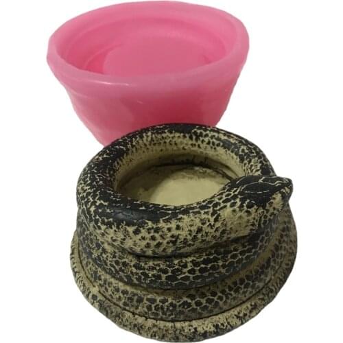 3D Snake Candle Silicon Mold Handmade Resin Cement Candlestick Chocolate Fondant Baking Silicone Mould