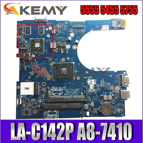 Akemy For Dell Inspiron 5555 5455 5755 Laptop Motherboard AAL12 LA-C142P A8-7410 CPU CN-0GFDVC GFDVC Mainboard tested 100%Tested