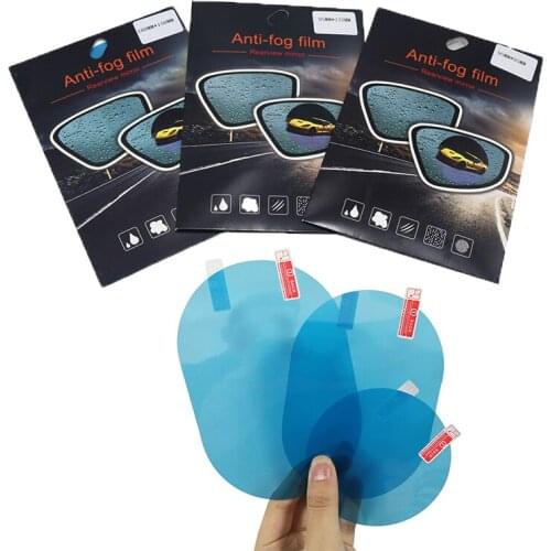4 Pcs/2 Set Car Decoration Accessories Anti-fog Film Rain Film Car Rearview Mirror Rain Film Round Oval Sticker Transparent Film