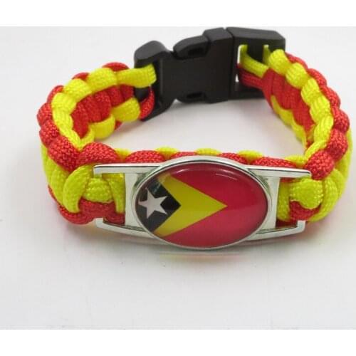 Infinity love timor leste bracelet handmade timor leste flag leather rope bracelet & bangles for women and men jewelry
