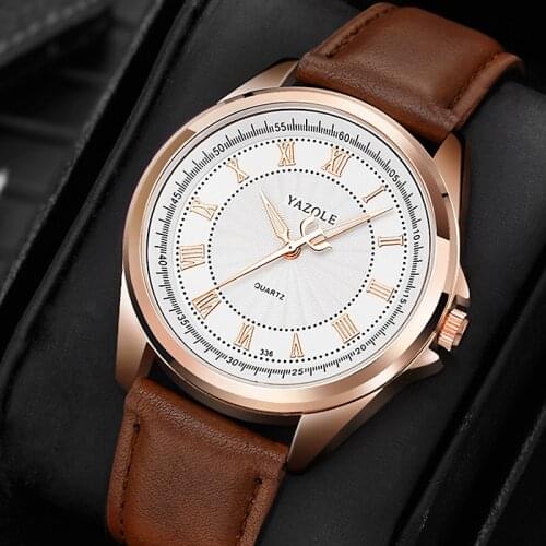 YAZOLE Watch Men Wrist Hot Sales Quartz Clock Waterproof Watch For Men Fashion Business Leather Wristwatch Relogio Masculino