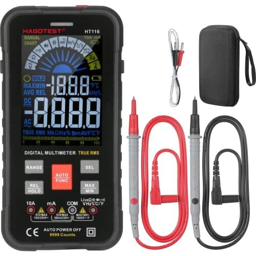 HABOTEST HT116 Digital Multimeter 9999 Counts True RMS Auto-off NCV Meter Voltmeter Ammeter Mulitiple Tester for DC/AC Voltage