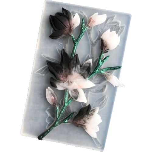 Cherry Blossoms Tulips Flower Shaped Resin Mold DIY UV Jewelry Silicone Floral Molds Chocolate Party Cake Decor Art Craft Tools
