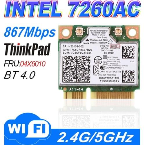 Intel Dual Band Wireless-AC 7260 7260HMW 7260AC THINKPADS440 S540 E440 INTEL7260AC Dual Frequency 867M Bluetooth 4.0FRU: 04X6090
