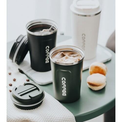 Coffee Thermos Cup European Light Luxury Tumbler Stainless Steel Portable Convenient Cup Small Exquisite Coffee Cup
