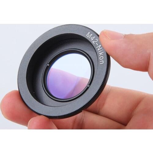 Metal Black Camera Lens Adapter Ring with Glass M42 Thread Mount Lens for Nikon D3200 D3300 D5100 D5200 D5500 D7100 D90 (M42-AI)