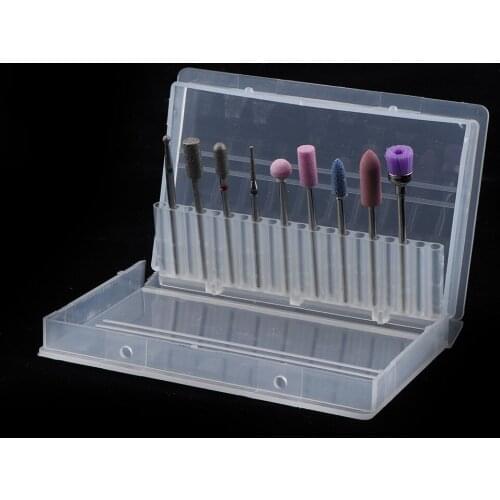 9Pcs Cuticle Nail Drill Bits Set Emery Carbide Nail Files Bit Grinding Head