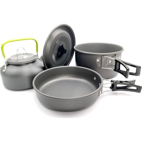 Hiking Picnic Travel Camping Tableware Outdoor Cookware Set Pots Tourist Dishes Kitchen Equipment Utensils