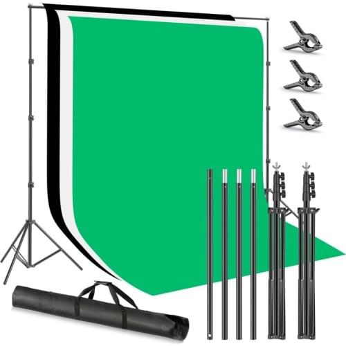 Neewer Photo Studio 8.5x9.8ft/2.6x3M Backdrop Stand Backdrop Support System with 6x9ft/1.8x2.8M Polyester Backdrop