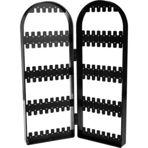 Jewelry Organizer Folding Transparent 120 Holes Stud Earring Holder 4 Panels Jewelry Display Rack For Necklace/Dangle Ear Rings