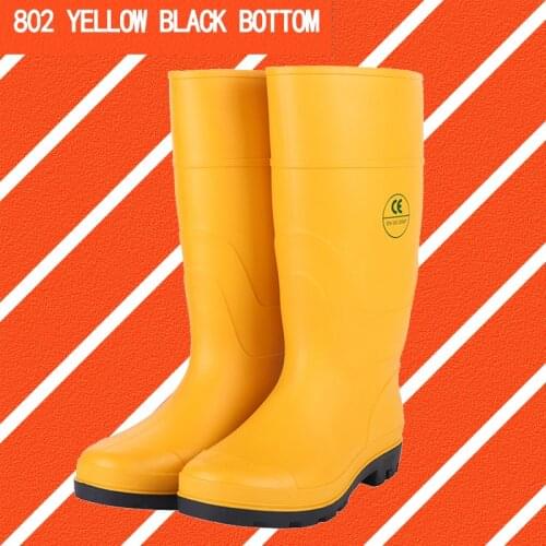 PRO SAFETY Rubber Rain Boots Water Garden Shoes Cheap PVC Safety Gumboots Yellow Footwear China Hot Selling Wholesale