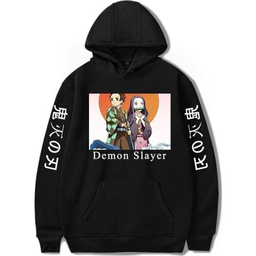 Anime Demon Slayer Pullover Sweatshirt Women Long Sleeve Harajuku Fashion Cool No Yaiba Sudadera Men Demon Slayer Anime Hoodies