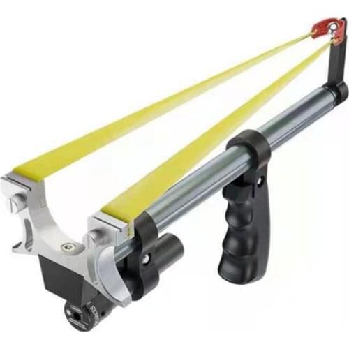 New high power retractable folding long rod slingshot stainless steel hunting catapult outdoor shooting laser aiming slingshot