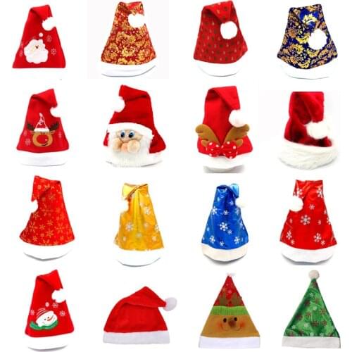 Santa Claus Christmas Hat Snowman Bear Elk Snow Star Merry Christmas Multi Colors Hat Adult Kids Hat Xmas Accessories Supply