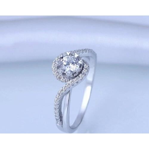 Ruifan Real 925 Sterling Silver Ring Female Luxury Cubic Zirconia Round Wedding Rings for Women Accessories Fine Jewelry YRI058