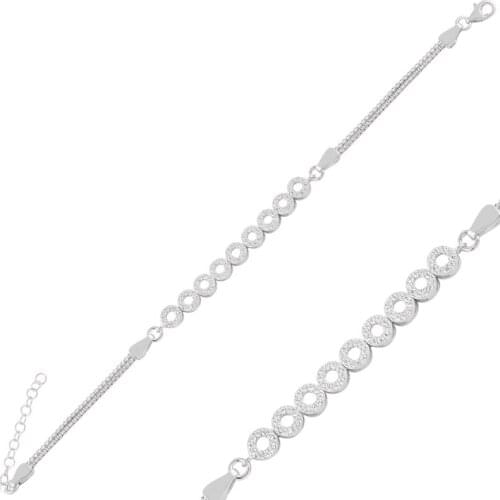 Silver 925 Sterling Zircon Cube Chain