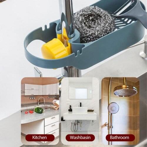 Kitchen Telescopic Sink Shelf Sinks Organizer Soap Sponge Holder Sink Drain Rack Storage Basket Kitchen Gadgets Home Decor Tool